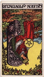 Queen of Pentacles Reversed Tarot Meaning and Interpretation